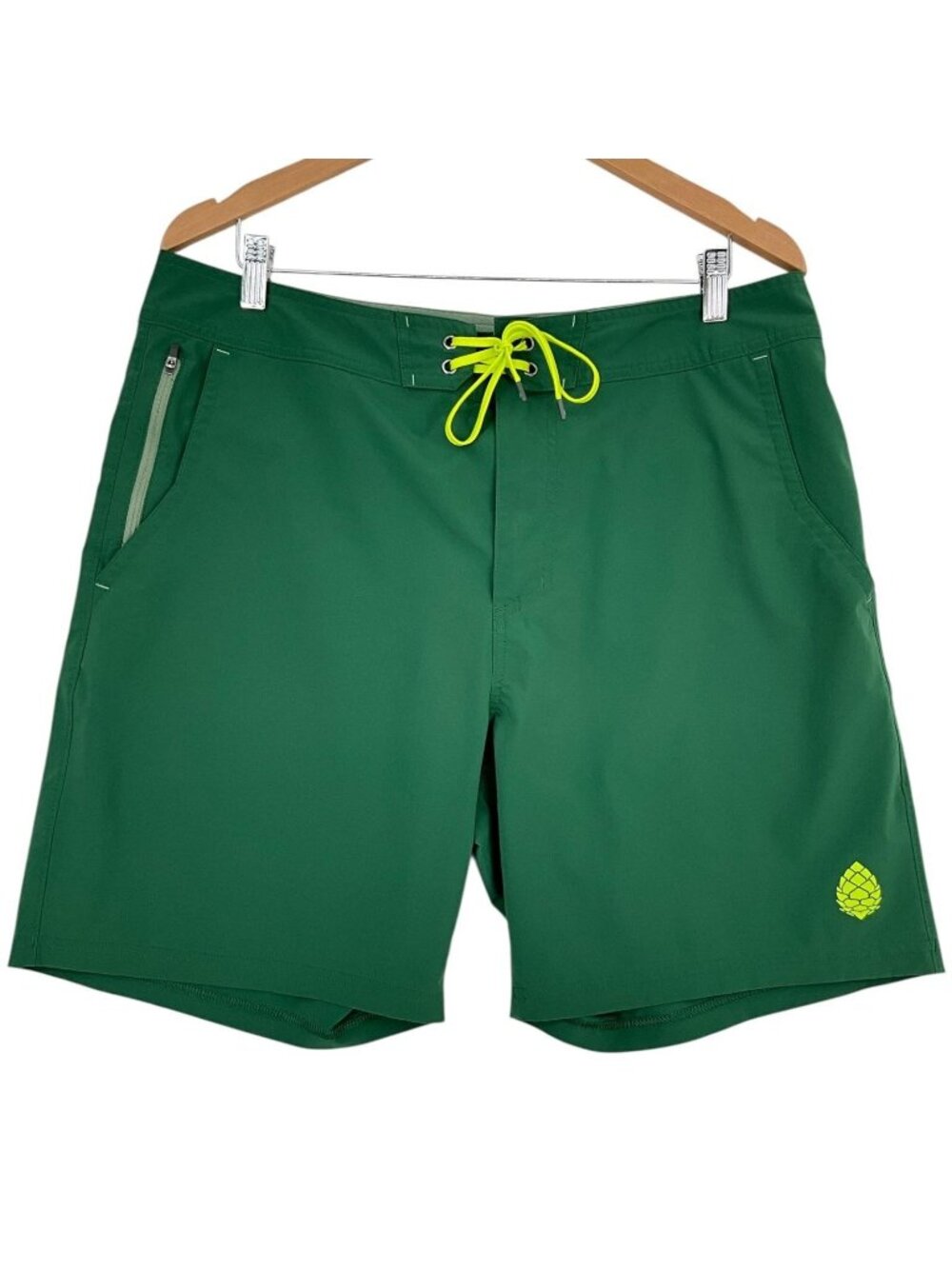 Stio CFS Board Shorts Mens 36 Green Lined Drawstring Pockets Quick Dry